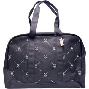 NWT Victoria's Secret Black Duffle Bag Zip  Quilted Preppy Gym Vacation Cruise